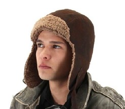 SteamPunk WW I Aviator Style Brown Lined Hat / Cap, NEW - $19.34