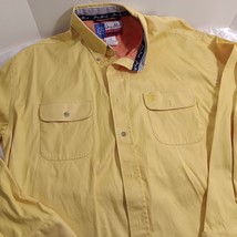Men&#39;s George Strait Cowboy Cut Collection by Wrangler Yellow Button Up S... - $27.72