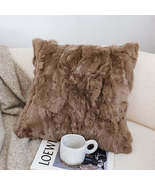 SOGA 2x 45cm Luxe Fur Plush Brown Decorative Pillow Covers for Sofa &amp; Bed - €82,17 EUR
