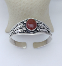 Moroccan Bracelet Silver Tuareg Cuff Bangle Handmade Tribal Stone Vintag... - $1,587.96 MXN