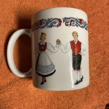 Vintage Figgjo Flint Norway Ceramic Coffee / Tea Mug Hardanger Dancers 3.5” - $13.95