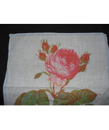 Vintage Cotton Cabbage Rose Delicate Handkerchief 11&quot; by 11&quot; Square Exce... - $190.39 MXN