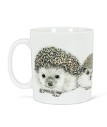 Hedgehog Jumbo Mug Coffee Tea Ceramic 16 oz Grey Black Picture Wraps Around - £11.82 GBP