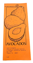 Avocados Recipe Booklet Brochure Pamphlet Vintage United Fresh Fruit &amp; Vegetable - $18.52