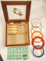 12 Pierced Earrings 6 Bracelets LOT in 6&quot; Faux Stained Glass Wooden Jewe... - $375.97 MXN
