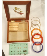 12 Pierced Earrings 6 Bracelets LOT in 6&quot; Faux Stained Glass Wooden Jewe... - $373.19 MXN