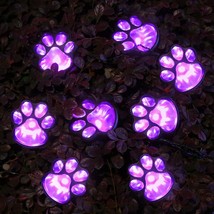 16.8Ft Solar Paw Print Lights, Cat Dog Animal Solar String Lights (Set Of 8) Out - £32.87 GBP