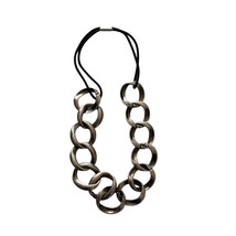 Chain Link Necklace Silver Think Chainlink Womens Jewelry - £15.72 GBP