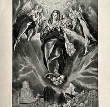 1916 El Greco The Immaculate Conception Antique Art Print Mannerism Religious - £27.51 GBP