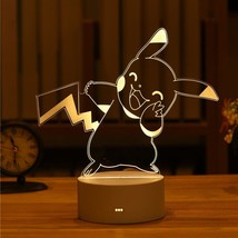 Cute Pokemon Pikachu Anime Figures 3D Led Night Light - XiaoQiu - £8.87 GBP