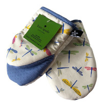 Kate Spade Mini Oven Mitts Set Of 2 Silicone Grip White Blue Dragonflies - £24.97 GBP