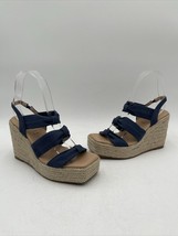 Nwob Women&#39;s Journee Collection Santorynn Espadrille Wedge Sandals Navy Size 6 - £14.80 GBP