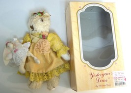 Yesteryear&#39;s Dears Xmas Teddy Bear Plush Doll Miss Amanda &amp; Rabbit-NIB Vintage - £27.13 GBP