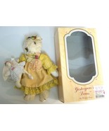YESTERYEAR&#39;S DEARS XMAS Teddy BEAR Plush Doll Miss Amanda &amp; Rabbit-NIB V... - £27.13 GBP