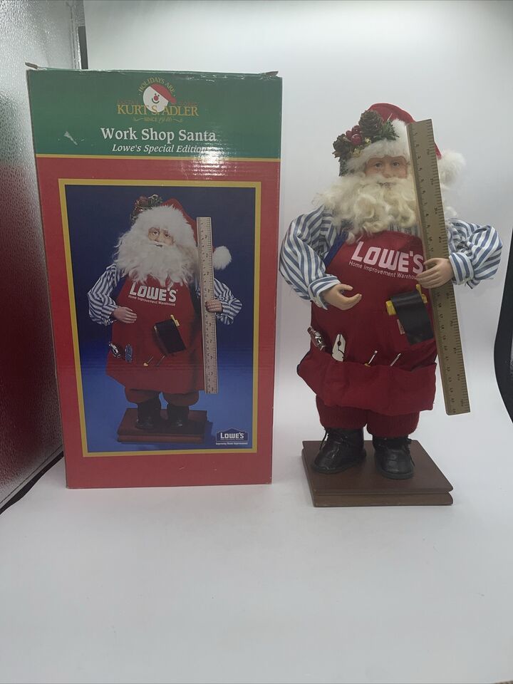 Kurt Adler Lowe's Special Edition Work Shop Santa Christmas Figure 15” Tall - £16.78 GBP