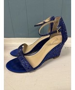 Betsey Johnson Royal Blue Bling Women’s Debie Sandals Size 7 Dressy Wedding - $53.06