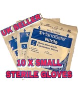 UK | 10 Pairs X SMALL Handsafe Nitrile STERILE Blue Gloves Size First Ai... - $12.62