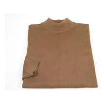 Men's Sweater Knit By BRANGO Turkey Mock Neck Cotton Blend 21050 Coffee image 3