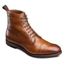 Handmade Brown Cap Toe Boot, Men&#39;s Leather Lace Up Ankle Boot, Formal Wear Oxfor - £119.87 GBP