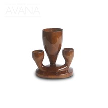 Hand Carved African Acacia Major Celebration Cup Candleholder - £43.82 GBP