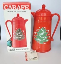 Vtg Waechtersbach Christmas Tree 1 L Thermal Carafe Pitcher Coffee Red Thermos - £31.96 GBP