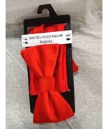 Bespoke Bowtie And Pocket Square, Red 037boxAae - £12.40 GBP