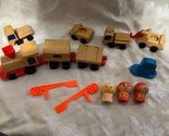 Vintage 1972 Mattel Preschool Motor Putt Putt Railroad Parts Wood Train ... - $39.55