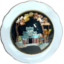 Vintage Zhuzhou Chinese Ceramic Abalone Plate Bubble Glass Hand Crafted ... - $13.97
