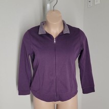 Croft&amp;Barrow Zip Up Light Weight Jacket ~ Sz PXL ~ Purple ~ Long Sleeve - $22.49