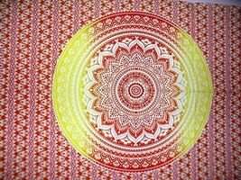 Traditional Jaipur Mandala Ombre Wall Decor, Indian Wall Sticker, Hippie Tapestr - £12.39 GBP