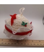 VTG white &amp; Red Crochet and lace handmade Ornament - $252.22 MXN