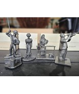 Vintage &quot;The American People&quot; 1975 Franklin Mint Group OF 4 Pewter Figures - $934.09 MXN
