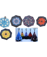 Inverted Upside Down Umbrella Rain C Handle Reverse Opening 2 Layer Insi... - $434.42 MXN