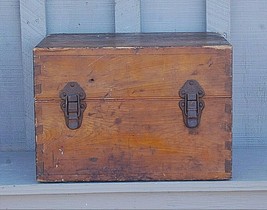 Vintage Primitive Japanese Wooden Dovetail Shipping Crate Box WWII ? Sto... - $296.99