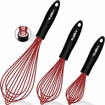 Silicone Whisk, Non Scratch Coated Whisks- Heat Resistant Kitchen Whisks For Coo - £21.25 GBP