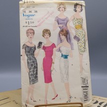 Vintage Sewing PATTERN Vogue Patterns 4108, Special Design 1960 Womens Dress wit - £34.79 GBP