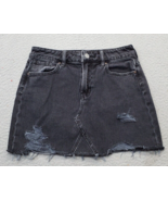 PacSun Mini Skirt Womens Size 25 Black Denim Distressed Cotton 5 Pockets... - $380.39 MXN
