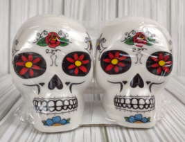 Halloween Sugar Skull Skeleton Salt Pepper Shaker Decoration Tabletop Wh... - £15.87 GBP