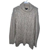 H&amp;M Pullover Sweater Cable Knit High Collar Wool Alpaca Blend Beige Size... - $19.00