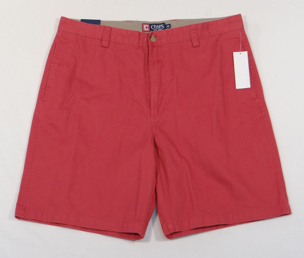Chaps Dark Red Flat Front Cotton Shorts Men's NWT - $49.99