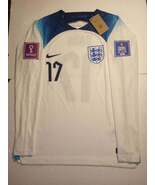 Bukayo Saka England 2022 World Cup Qatar Match Home Long Sleeve Soccer J... - $100.00