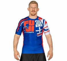 Fuji Kassen MMA BJJ Jiu Jitsu ShortSleeve Short Sleeve SS Rashguard - Blue - £40.05 GBP