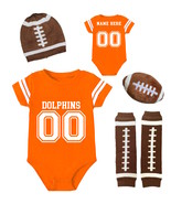 Personalized Miami  Dolphins Uniform Jersey Onesie Set - $34.19 CAD+