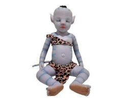 20&quot;Lifelike Amber Eyes Avatar Boy Doll Hair Root Full Body Silicone Real Touch - £136.89 GBP