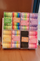 Pink 32 pcs/box Rainbow Color Elastic Ponytail Hair Tie - $76.20 MXN