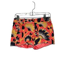 J. Crew Shorts Women's Hibiscus Floral Shorts Size 0 Orange Blue Yellow - $20.76