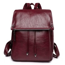 2023 New Large Capacity Backpack Soft Leather PU Outdoor Travel Bag Fashion Casu - £84.57 GBP