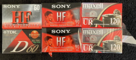 Lot of (6) Maxell Sony TDK 60 90 120 Audio Cassette Blank Tapes NEW &amp; SEALED - £22.28 GBP