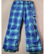 Burton Snow Pants Unisex Size Medium Blue Plaid 100% Polyester Pocket Fl... - £19.23 GBP