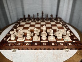 Large 21&quot; Staunton Travel Wooden Chess Set 21 Inch Folding Storge Board 4&quot; King - £100.97 GBP